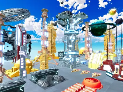 Sci Fi Mega Environment Pack Buildings Planets Space Low-poly 3D model