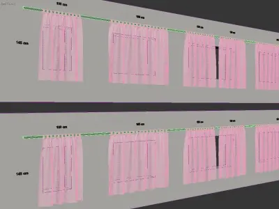 Curtains Collection Animated  3D model