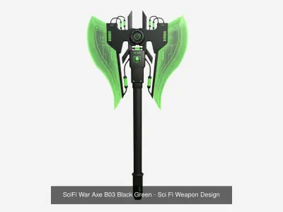 10 SciFi War Axes B Collection - Sci Fi Weapon Design 3D Model Pack