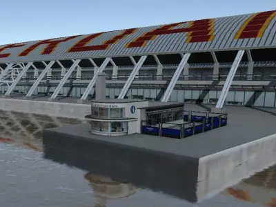 Amsterdam Cetraal station low-poly 3d model 3D model