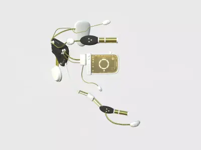SciFi Glasses E04 White Gold - Character Design Fashion Low-poly 3D model