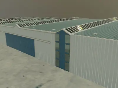 EDDB Hangar 5 Low-poly 3D model