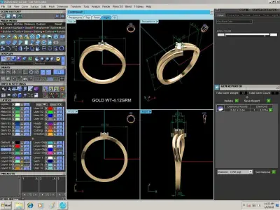 Diamond Ring For Women 3d Print Model 3D print model 67