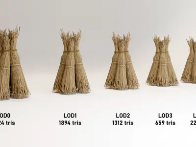 Sheaf of hay Low-poly 3D model