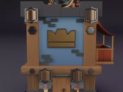 Clash of Clans Inspired Defense Tower High-Quality 3D Model 3D model