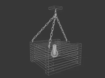 Rustic Hanging Lattice Lamp 3D model