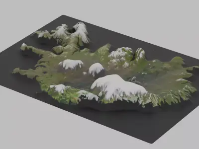 Iceland Map Country Low-poly 3D model