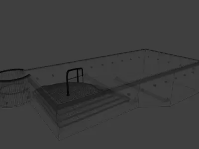 Pool with hot tub 3D model