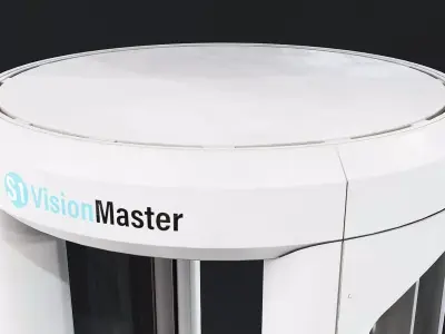 Futuristic Glass Security Scanner Booth Low-poly 3D model