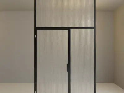 Glass partition door 99 Low-poly 3D model