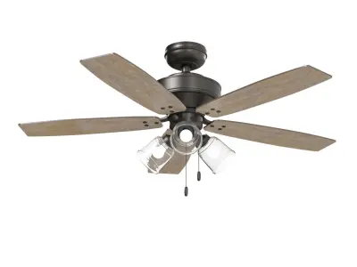 Hunter Hildebrand 52 Inch Noble Ceiling Fan With Light PBR 3D model