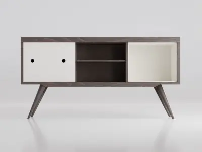 TV Rack Shelf Retro 3D model