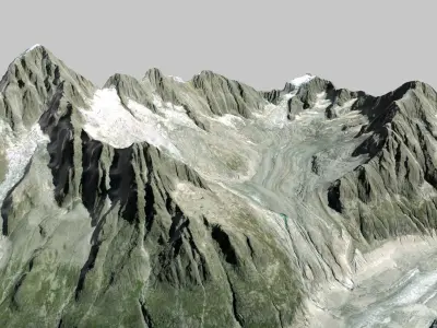 Mountain landscape Glaiser de Talefre 3D model