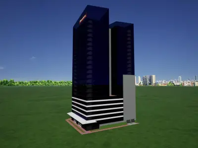 Office Tower II Low-poly 3D model