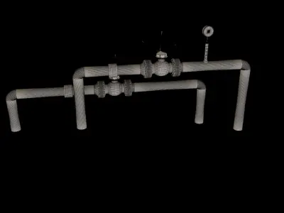 Industrial Gas Pipes m3 3D model