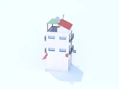 Italian Building number 6 Lowpoly Low-poly 3D model