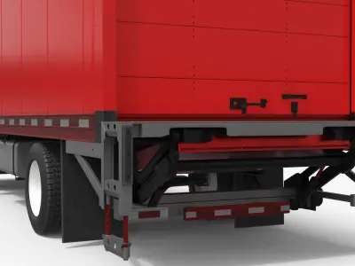  Utility Vehicle Transport Truck Red Simplified 