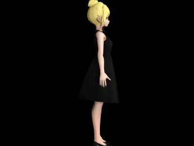Anime Girl Low Poly Character 19 Low-poly 3D model