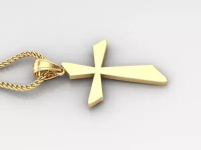 Light Gold 18K Cross Pendant 1CP024 3D print model buy