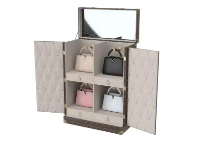 Louis Vuitton Nano Capucines Bag Set Trunk Low-poly 3D model