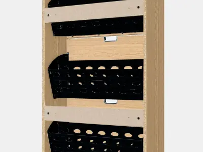 STALL Shoe cabinet with 3 compartments 1 Low-poly 3D model