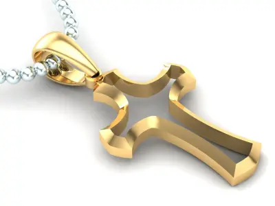 Light Gold Cross New Design  CP 44 3D print model