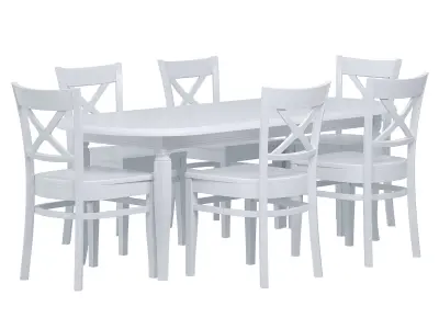 Table Shelton and Chair Mario Dining set 3D model