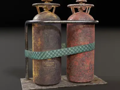 Sci-Fi C02 Canisters Low-poly 3D model