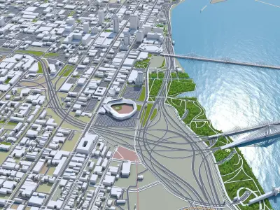 Louisville Downtown Kentucky USA Low-poly 3D model