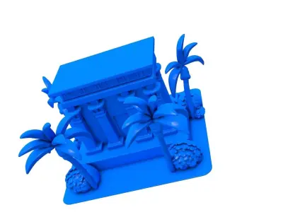 Stone Temple - Ancient Stone Temple - temple - egyptian temple 3D print model