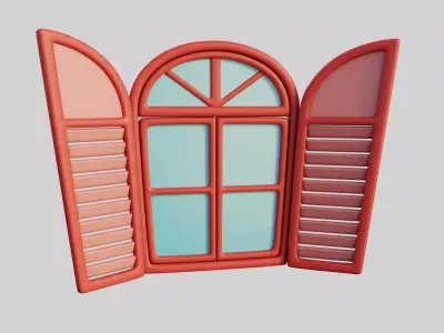 Cartoon Window 23b 3D model
