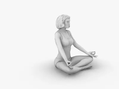 Woman meditating 3D print model