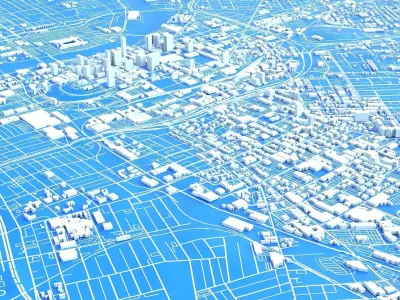 Cityscape Nashville Tennessee USA  3D model