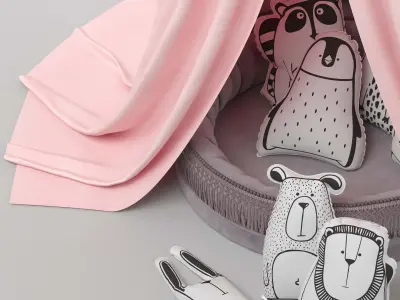 Bed canopy boho maxi vanilla 3D model