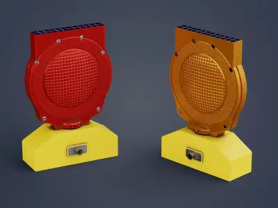 Barricade Light PBR Game-Ready Low-poly 3D model