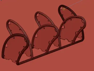 Modern Urban Bicycle Rack - Functional and Stylish Design 3D model