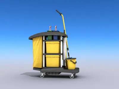 Cleaning Cart Low-poly 3D model