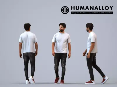 Basics0582 - A set containing 5 models of male and female 3D model