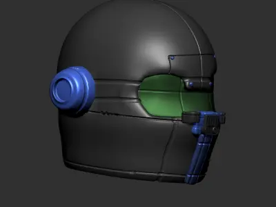 High quality fantasy helmet high poly sculpt 3d printable 3D model