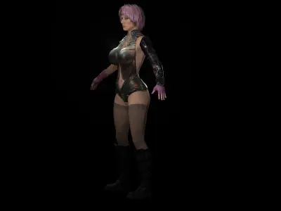 Cyberpunk Girl 2 Low-poly 3D model