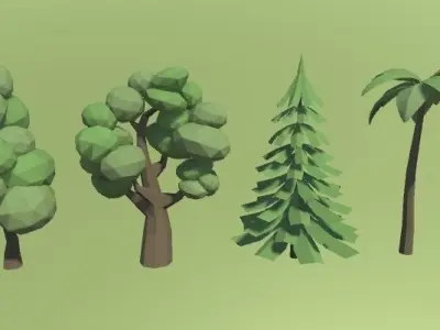 FREE LowPoly Trees Free low-poly 3D model