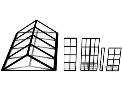 Modern Glass Set Doors  Windows  Skylight  3D model