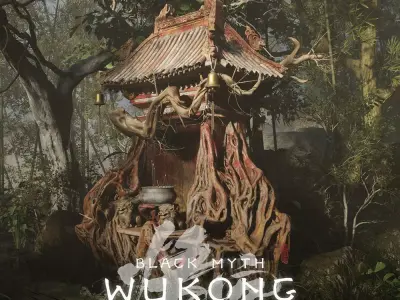 Black Myth Wukong Black Wind Mountain Land Temple Low-poly 3D model