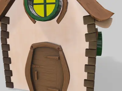 Cartoun House Low-poly 3D model