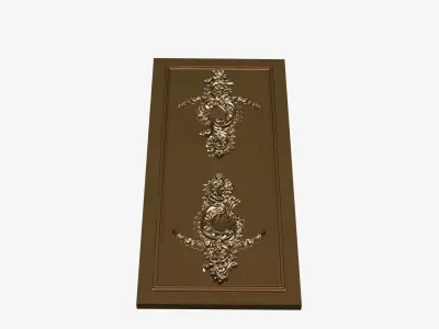 Carved Door onament for cnc 01 3D model