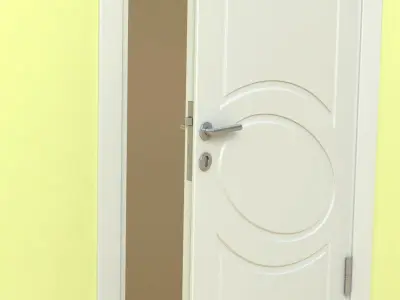 Door-2 door open on wall 3D model