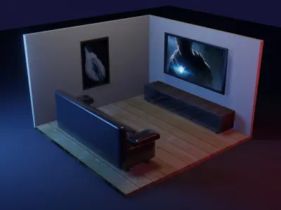 Sci fi recording studio 3D model