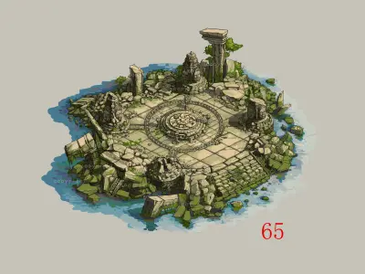 Kasai Buddha Traces forest Asura Magic array 3D model