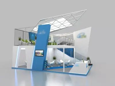 Double Decker Exhibition Stand 3D model