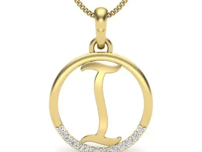 Initial Letter Pendant I 3D print model